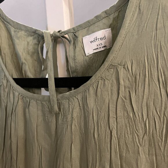Women's WILFRED SIDONIE DRESS Sage Green Ruffle A Line Size XXS - Picture 2 of 6